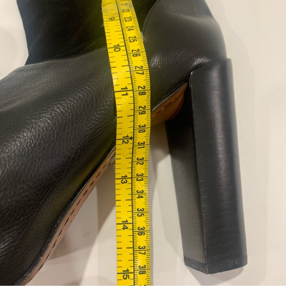 RACHEL ZOE size 11 mid calf height black leather and suede boot buckle detail - Picture 14 of 16